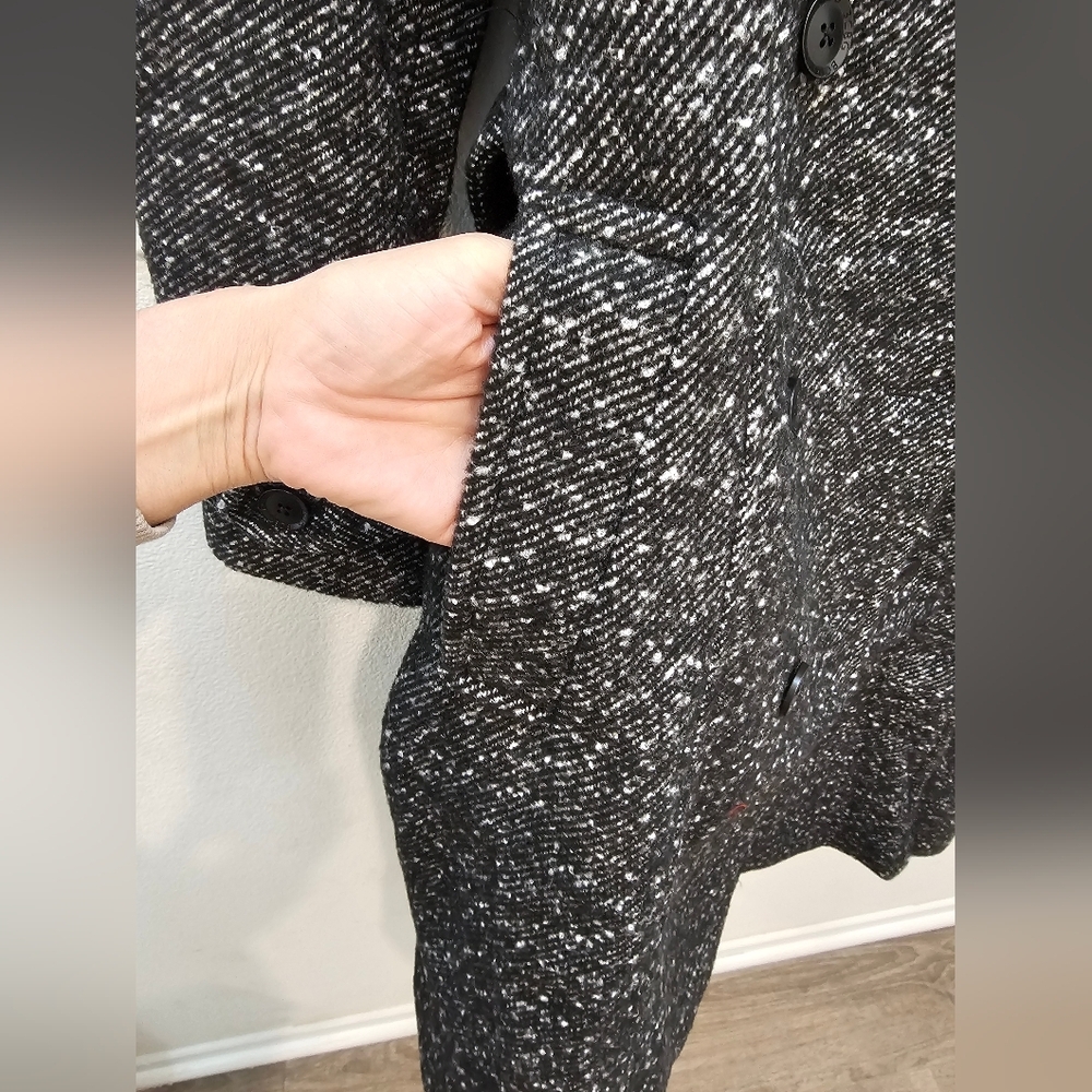 BCBG Charcoal Double-Breasted Trench Coat Size M - Picture 7 of 9